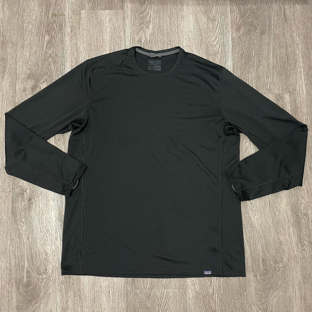 Patagonia Shirt Men's X-Large Black Capilene Baselayer Midweight Polartec